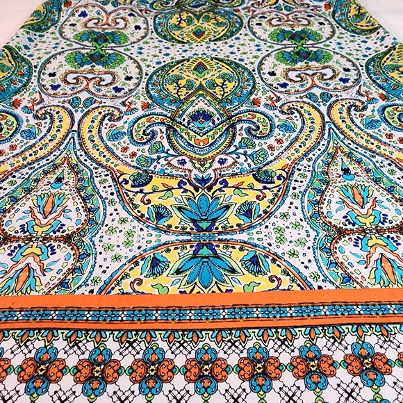 London Times Mood Paisley Border Sleeveless Shift Women's Dress - Picture 5 of 8